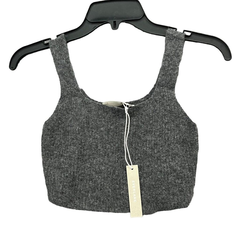 Everlane Crop Top Womens XS Gray Wool Yak Swank Stretch Beach Festival Ethical‎